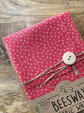 Beeswax Fabric Wraps - Sandwich Pack/Pecyn Cegin Organic Cotton pack in the colour Pink Firefly