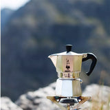 Bialetti Moka Express Aluminium Stove Top Coffee Maker (3 Cup) on the stove