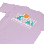Bleubird Adrift Collection Horizon Tee in the colour Lavender detail