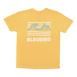 Bleubird Adrift Collection Tides Tee in the colour Mustard. Back of tee