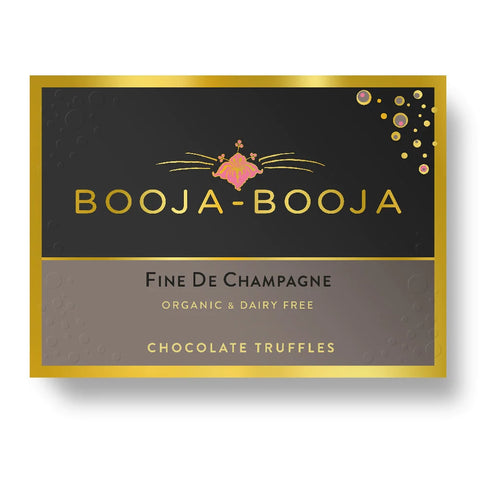 Showing a box of Booja-booja Fine De Champagne - Chocolate Truffles - 92g