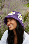 Pachamama_Daisy_Bucket_Hat_in_Purple_On_Woman_Laughing