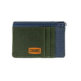 Chums Bandit Zip Wallet in the colour Olive, shown from the front