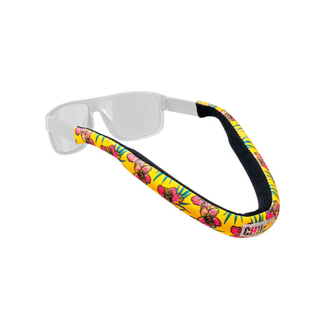 Chums Sportfloat Retainer in the colour Neon Hibiscus shown from the side