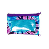 Chums Surfshorts Wallet in purple tie dye shown from the back