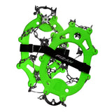 Fizan Crampons Ice/Snow shown from the front in green size extra large.