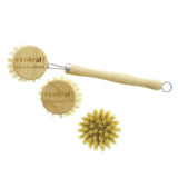 Ecoleaf Wooden Dishes Washing Up Brush with 2 Extra Heads