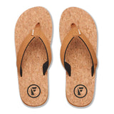 FoamLife Mully Cork Mens Flip Flops in the colour Tan from above