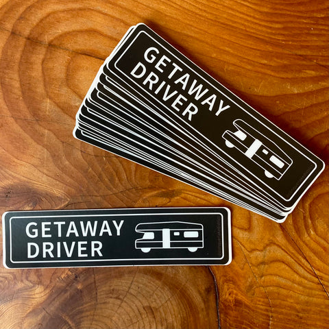 Getaway Driver sticker in black