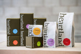 Selection of Heartland Coffee Packaging roasted in North Wales