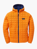 Howies Esrever Reversible Wadded Unisex Jacket in Black Iris showing the wadded orange side as the outer