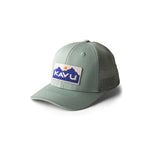 KAVU Above Standard Trucker Hat in the colour chinos green shown from the front