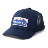 KAVU Above Standard Trucker Hat in the colour Nautical navy shown from the front