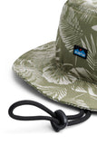 KAVU BFE Hat in the colour Calm Palm, shown from the logo and tie cord