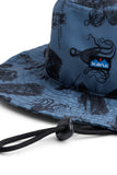 KAVU BFE Hat in the colour Lost at Sea, shown from the logo and tie cord