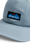 KAVU Ballard Classic Hat in the colour Blue Stone, shown up close from the front