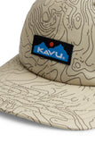 KAVU Ballard Classic Hat in the colour Terrain Topo, shown up close from the front