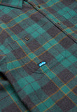 KAVU Big Joe Shirt in the colour Hemlock Hook, shown up close from the pocket