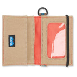 KAVU Billings Wallet in the colour Orange Pop, shown open