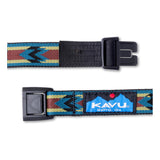 KAVU Burly Belt in the colour Rapid Dart, shown up close on the fastening