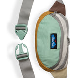 KAVU Canvas Spectator Bag in the colour macarons showing clip detail