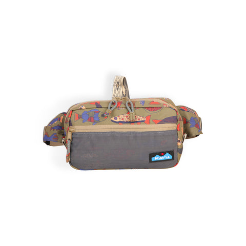 KAVU Cattle Point Bag in the colour fish tessellate shown from the front