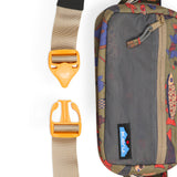 KAVU Cattle Point Bag in the colour fish tessellate showing clip detail