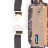 KAVU Cattle Point Bag in the colour quiet wildflowers showing clip detail