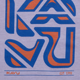 KAVU Cubed T-Shirt in the colour Dusted Grape, shown from the graphic