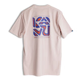 KAVU Cubed T-Shirt in the colour frappe shown from the back