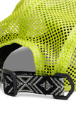 KAVU Drift Creek Hat in the colour Neon Yellow, shown up close from the back fastening