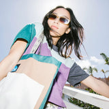 KAVU Eevi Shirt in Mountain Berry shown on model