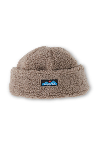 KAVU Fur Ball Beanie in the colour mocha shown from the front
