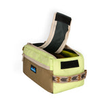 KAVU Grizzly Kit Bag in the colour fresh forest shown side on unzipped