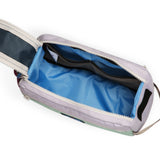 KAVU Grizzly Kit Bag in the colour geode shown unzipped