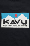 KAVU Klear Above Etch Art T-Shirt in the colour Black, shown from the Kavu logo