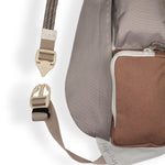 KAVU Mini Remix Rope Bag in the colour pebblestone clip detail