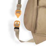 KAVU Mini Rope Bag in the colour olive clip detail