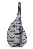 KAVU Mini Rope Sling in the colour Fish Big, shown from the back