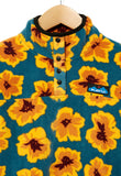 KAVU Ocean Bloom fleece shown up close
