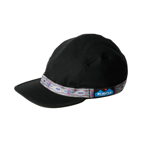 KAVU Organic Strapcap Hat in the colour black shown from the front