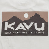 KAVU Salt Beach T-Shirt in the colour Off White showing the logo