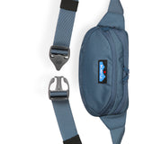 KAVU Spectator Bag in the colour orion blue buckle detail