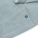Kavu Jacksonville Shirt in Stone Blue showing button 