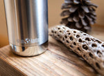 Klean Kanteen Insulated TKWide with Café Cap 355ml in the colour brushed stainless detail