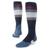 Stance Maliboo Mid Wool Snow Sock in the colour Navy, shown on a foot shape