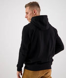 Swanndri men's original fleece hoodie in colour black, back view