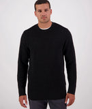 Swanndri Men's otahu river crew neck merino knit in the colour black