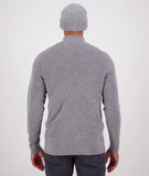 Swanndri men's otahu river quarter zip merino knit in the colour grey marle, back view