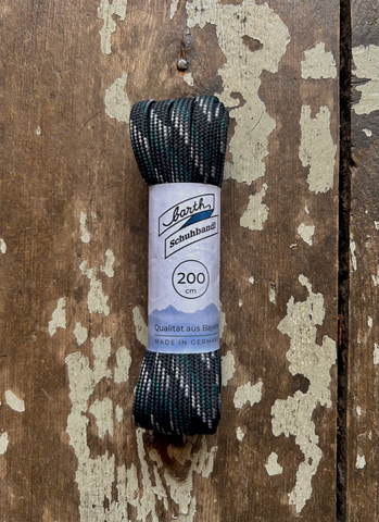 Meindl Boot Laces in Black, Grey and Green